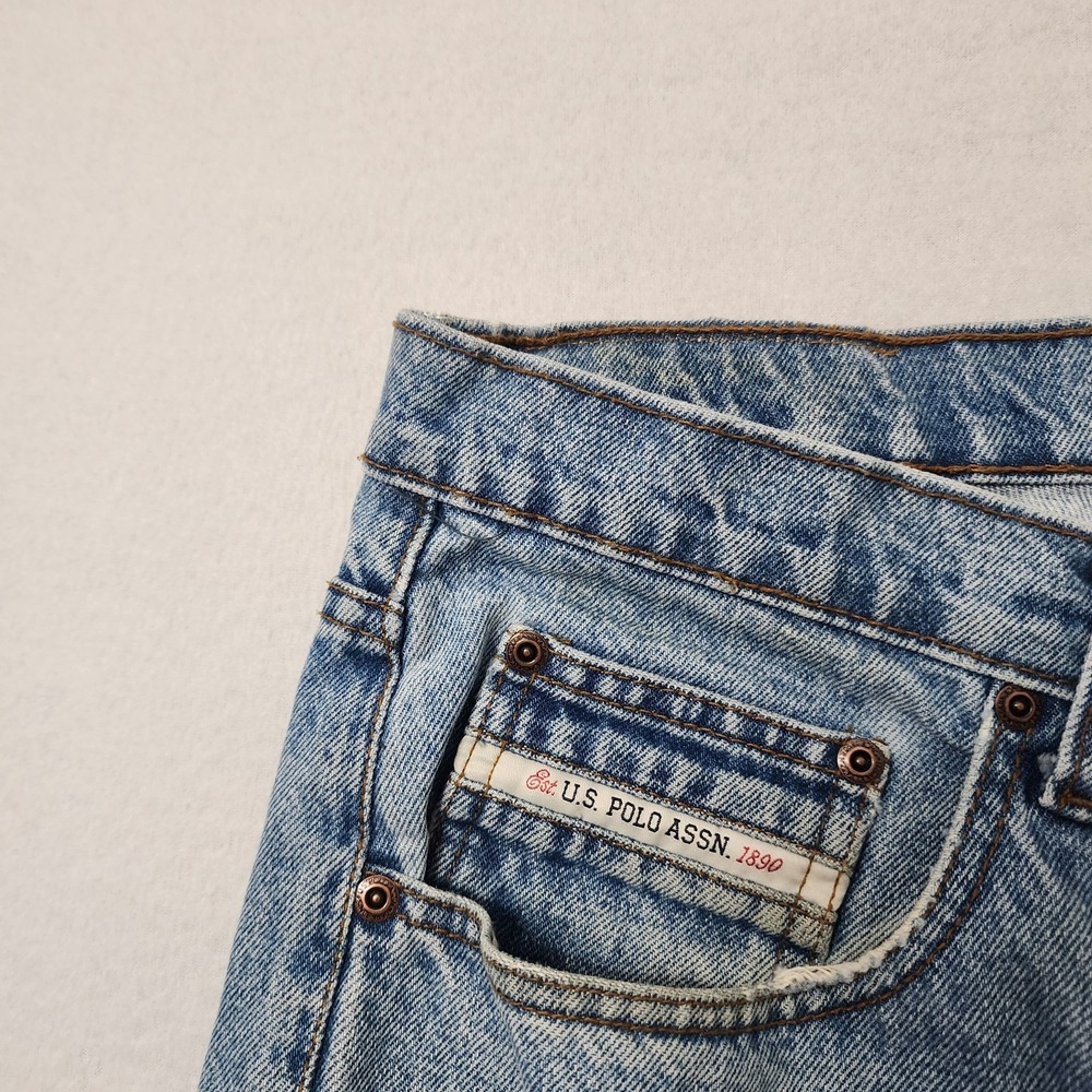 Vintage Y2k US Polo Ralph Lauren Assn Baggy Jeans Mens 38x30 Blue  Skater Grunge - Picture 7 of 13